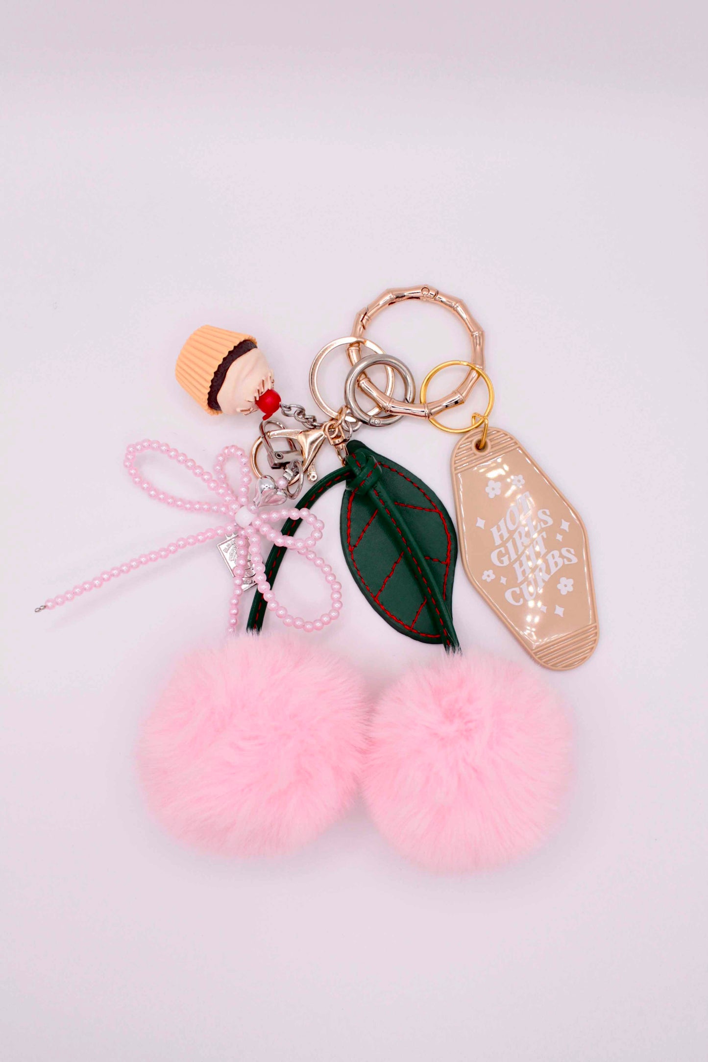 SGS Fluffy Pink Cherry Bag Charm 