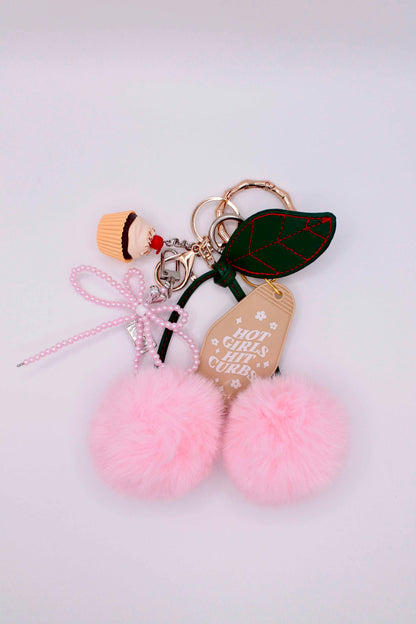 SGS Fluffy Pink Cherry Bag Charm 