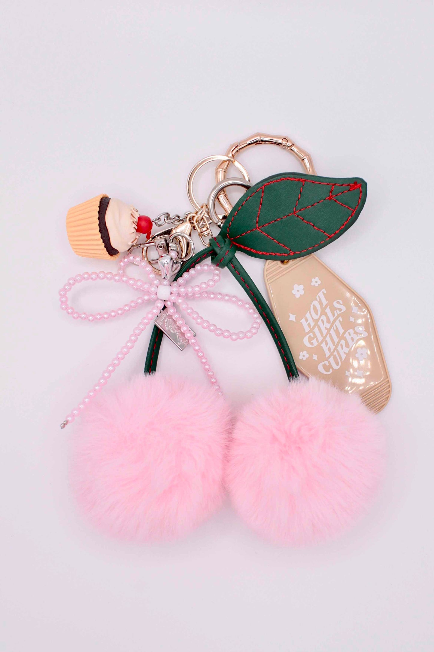 SGS Fluffy Pink Cherry Bag Charm 