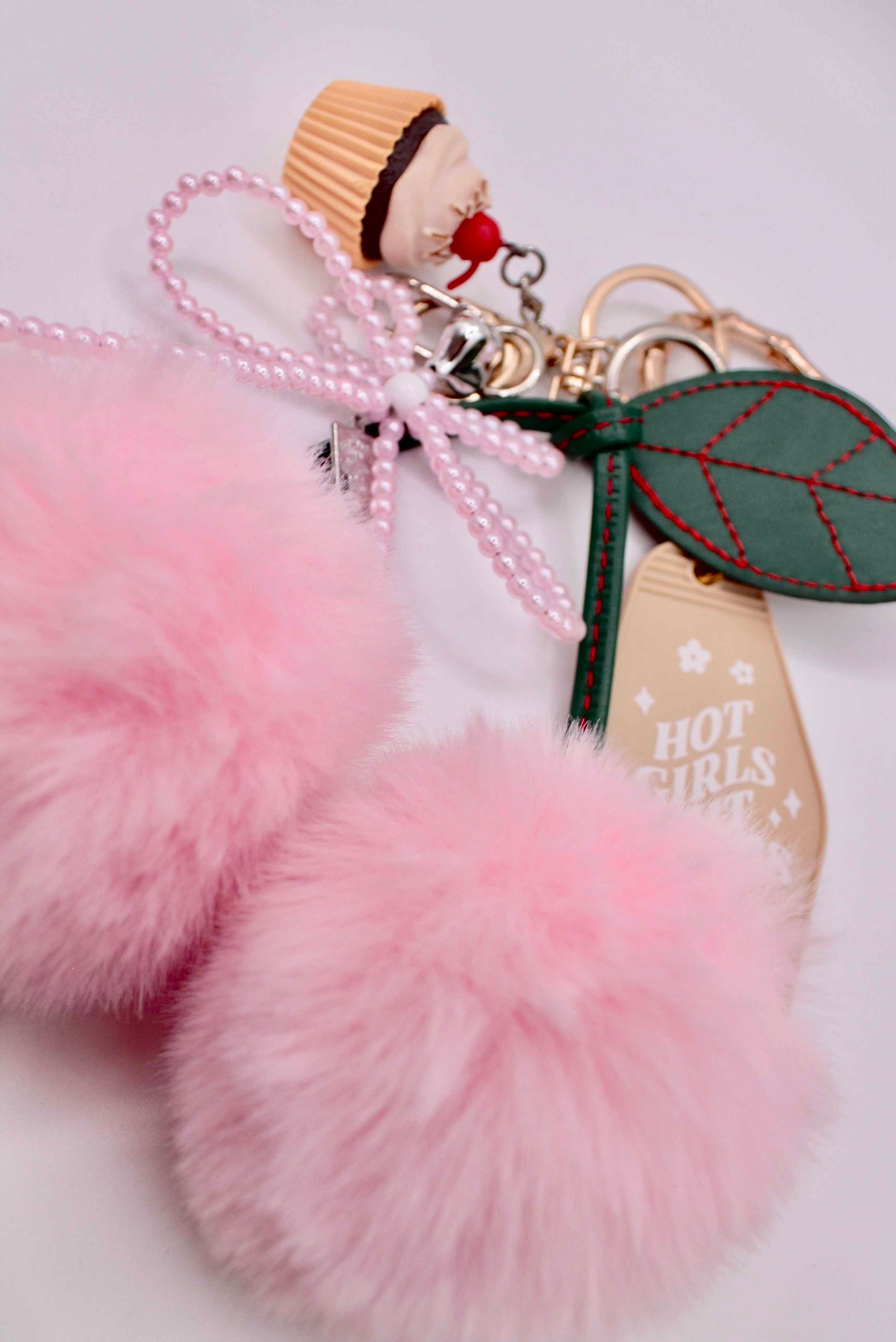 SGS Fluffy Pink Cherry Bag Charm 